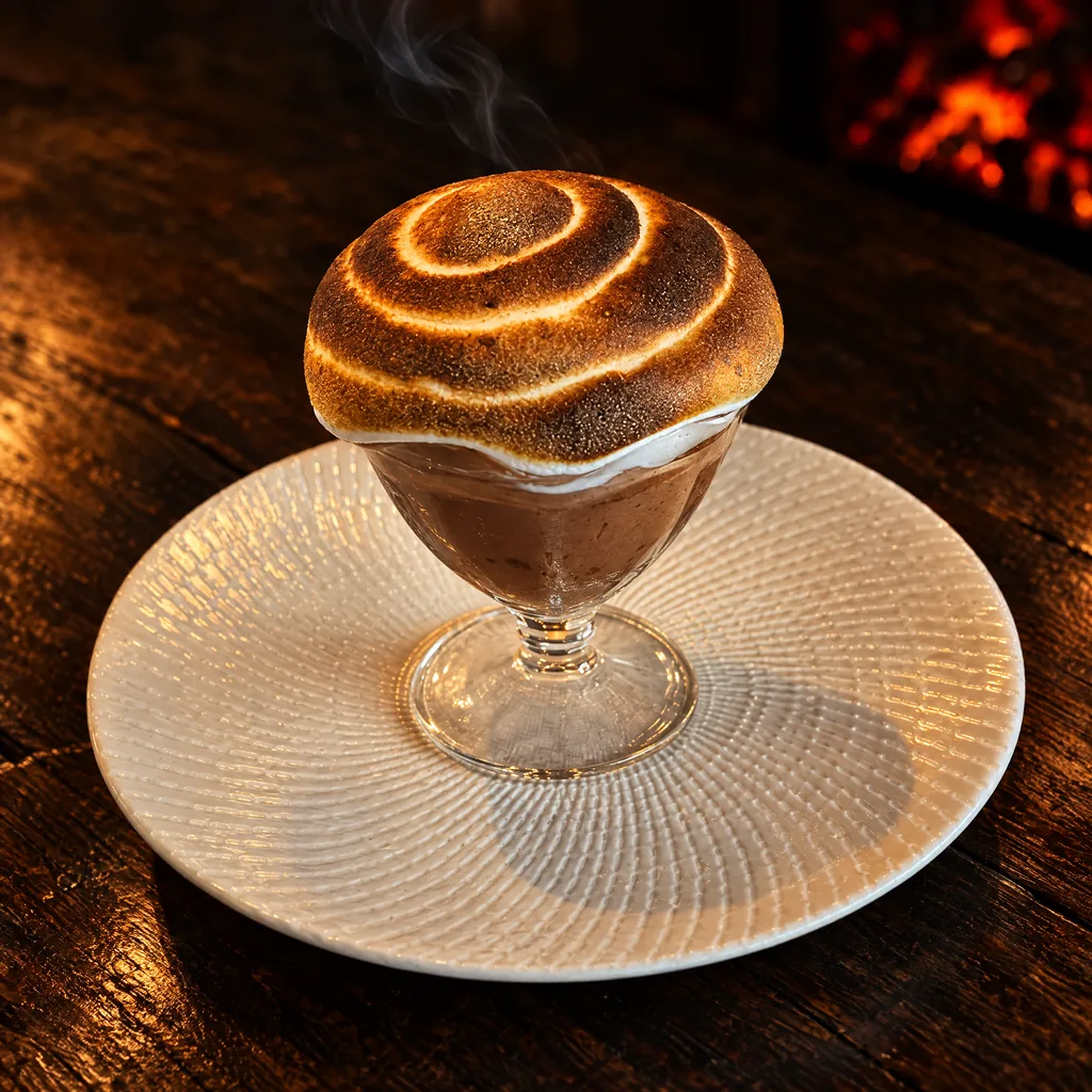 Chocolate mousse with toasted meringue