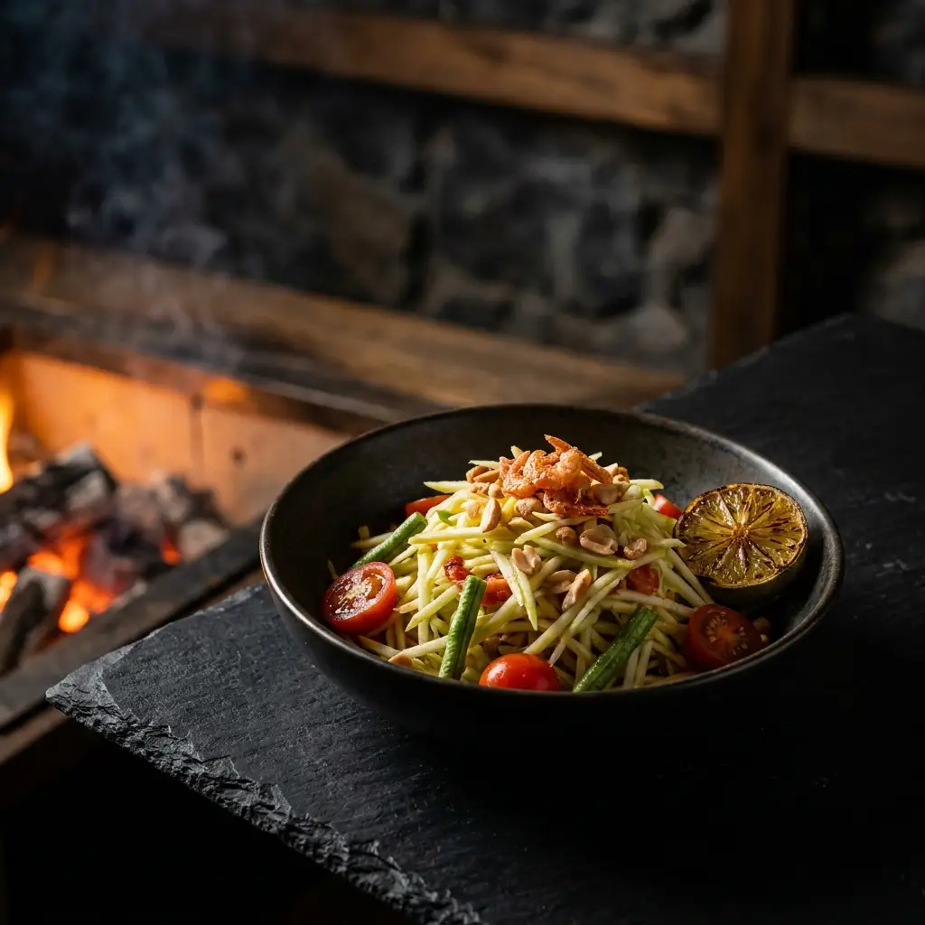 Green mango and apple salad
