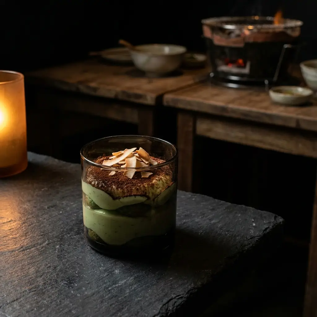 Pandan coconut tiramisu